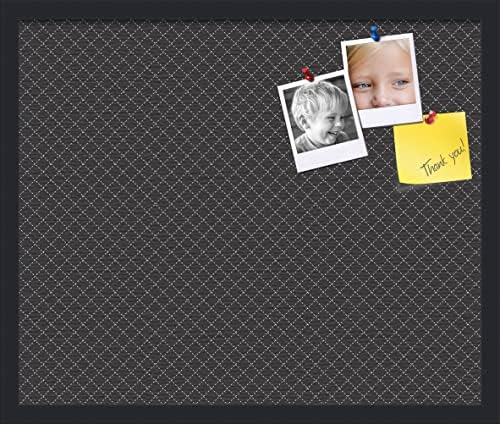 PinPix 24x20 inch Cork Bulletin Board. This Decorative Framed Pin Board Comes with Diamond Pattern in Black Design and Satin Black. Ideal for Home, Office Decor or School (PinPix-120) by PinPixBulletinBoards