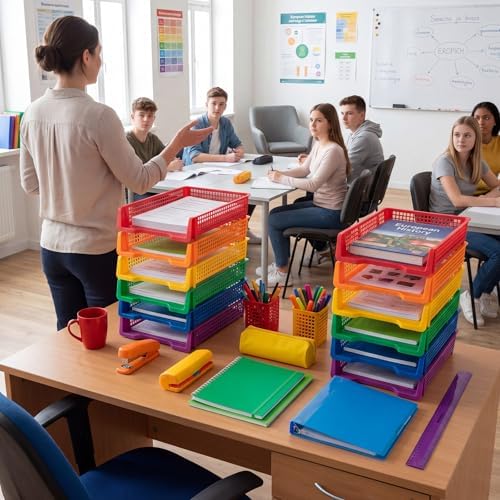 Geetery Turn in Trays Classroom, Rainbow Color, Set of 12 - Image 6