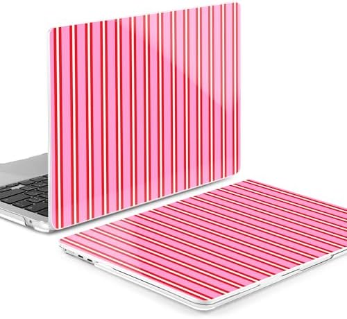 MEEgoodo for M5/M4/M3/M2 MacBook Air 15 inch Case 2026 2025 2024 2023, Case Fit Model (A3448/A3241/A3114/A2941) for MacBook Air 15.3 inch, Pink and Red Stripes - Image 3