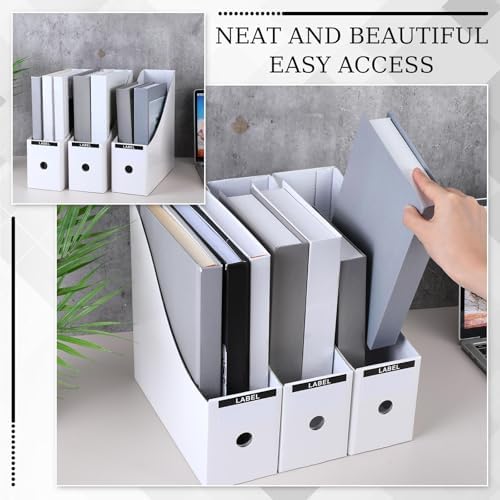 Geyee 50 Pcs Cardboard Magazine Holder Magazine File Holder, White - Image 5