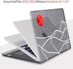 Teryeefi for M3 M2 M4 MacBook Air 13 inch Case 2025 2024 2023 2022 Release A3240 A3113 A2681 Model,Hard Shell Case for MacBook Air 13.6 inch + Keyboard Cover + Type C Adapter, Abstract Mountain-100 - Image 5
