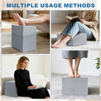 Adjustable Foot Rest Under Desk,Adopt 3-in-1 Ergonomic Design.High-Density Foam and Zipper Closure Under Desk Leg Rest,Fabric is Removable and Washable. for Office, Gaming, Home, and Travel (Gary) - Image 6