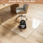 46" x 46" Tempered Glass Chair Mat for Carpet & Hard Floors - Image 3