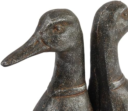 Creative Co-Op Decorative Distressed Cast Metal Duck Head Bookends, Black, Set of 2, 4.25" L x 3" W x 5.75" H (Pack of 4) - Image 4