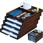 5-Tier Solid Wood Desk File Organizer, Paper Letter Tray Home and Office by GroveMindooOfficeStorage