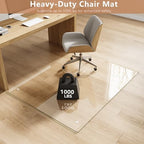 46" x 55" Tempered Glass Chair Mat for Carpet & Hard Floors - Image 3