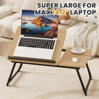 Laptop Bed Desk, 5-Angle Adjustable Bed Laptop Table with Cup Holder - Image 7