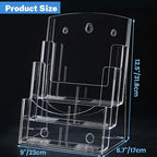 Acrylic Brochure Holder 8.5 x 11, 3-Tier Literature Display Stand, 1-Pack - Image 3