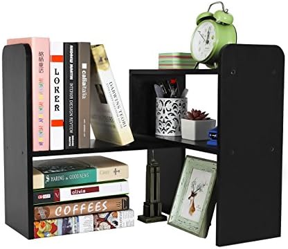 PAG-Mass Desktop Bookshelf Freestanding Wooden Countertop Bookcase Accessories Organizer Display Rack Dorm Desk Storage Shelf by PAG