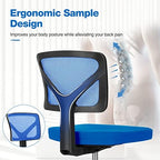 Sweetcrispy Small Armless Desk Chair, Mesh Rolling Office Chairs - Image 4