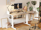 CubiCubi One-Piece Standing Desk 55x24 with Under Shelf, Light Walnut - Image 2