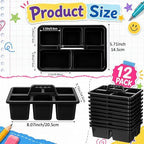 WILLBOND 12 Pcs Classroom Caddy Bulk Plastic Storage Caddy, Black - Image 3