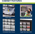 Akro-Mils 44-Drawer Plastic Drawer Storage Cabinet for Garage Organization, Bead Organizer, Building Bricks Storage, Teacher Toolbox, Makeup Organizer, 20-Inch W x 6-Inch D x 16-Inch H, 10144 White - Image 4