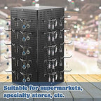 Geelin Metal Pegboard Display with 50 Hooks, 9.8 x 9.8 x 20.5 in Rotating Display Stand Racks for Craft Shows Pegboard Organizer with Peg Hooks for Jewelry Organizing Retail(Black) - Image 4