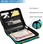 3-Ring Zipper Binder with Shoulder Strap Zip-Up Expanding File Folder Organizer Storage Fireproof Accordion Trapper Keeper Home School Office Three Butterfly (Banana Camera) - Image 4