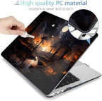 MEEgoodo for MacBook Air 13.3 inch Case 2021 2020 2019 2018 A2337 M1 A2179 A1932, Laptop Shell for MacBook Air M1 with Keyboard Webcam Cover & Trackpad Film & Type C Adapter,Fantasy Night Landscape - Image 3