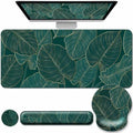 Desk Mat Set Keyboard and Mouse Pad with Wrist Rest Support by VINEBURY