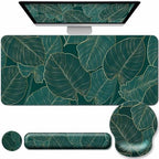 Desk Mat Set Keyboard and Mouse Pad with Wrist Rest Support by VINEBURY