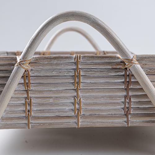 Rattan Inbox Tray for Desk, Made in Indonesia – 14x10.5x3.5 inch Handwoven Basket Organizer, Single Letter Tray with Sturdy Frame, Decorative Wicker Paper Holder (White Wash) - Image 5