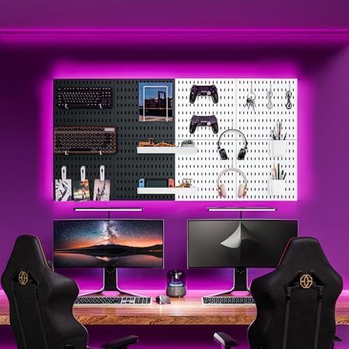 Wall-Mounted Pegboard Kit, 50.4" x 25.2" Organizer Panel – Large, Cost-Effective & Nail-Free Installation Blue - Image 6