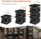Lifewit 4 Tier Plastic Stackable Storage Baskets for Clothes 1 Pack, Black - Image 4