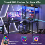 53" L Shaped Gaming Desk Reversible Corner Desk for Home Office - Image 4