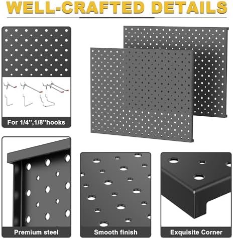 Ultrawall Metal Pegboard Panels, Pegboard Wall Organizer, Black Peg Boards - Image 3