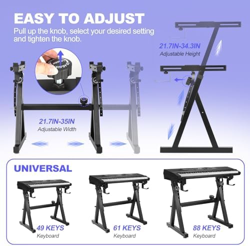 Keyboard Stand Piano Duty Stand Z Style Adjustable Keyboard Holder Piano - Image 5