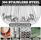 157PCS Heavy Duty 304 Stainless Steel Cable Tie Gun Kit, Includes 150PCS Metal Zip Ties(3 Sizes), Self-Locking, UV & Corrosion Resistant, for Fence, Exhaust Pipe, Chicken Coop, Farm Use - Image 3