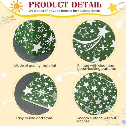 24 Pcs Desk Dividers for Students, Heavy Privacy Boards, Vivid - Image 4