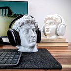 Michelangelo's David Headphone Stand - Universal Headset Holder - David Bust Sculpture - Gaming Desk Accessory - Holds Most Types of Headphones (Marble) - Image 2