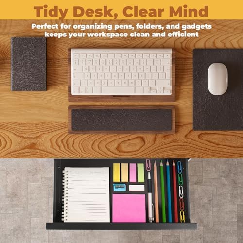 POPMOON 16.6" Under Desk Drawer, Adjustable Pull-Out Storage Organizer - Image 5