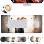 Mouse Pad,Large Desk Mat Set, 4in1 XL Mousepad + Keyboard Wrist Rest+Mouse Wrist Rest+Coaster with Ergonomic Desk Pad for Home Office Table Computer Cover -Floral Highland Cow - Image 6