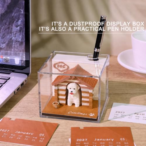 3D Time Piece Calendar 2027 Creative Desk Calendar with Pen Holder – Tear-Away Paper Art Notepad & Weekly Planner, Desktop Decoration & Christmas Gift (Funny Pet House) - Image 3