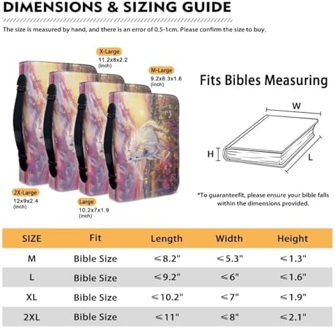Watercolor Horse Print Bible Cover for Women Girls PU Leather Bible Case Covers Bible Bag Bible Protector with Top Handle Christian Bible Accessories, 2X-Large, BZ44GL - Image 4