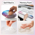 Desk Mat Set + Keyboard and Mouse Pad with Wrist Rest Support,4-in-1 Large Mousepad Computer Mats for Desktop Home & Office-Glitter Pink Blue - Image 5