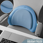 Skechers Lumbar Pillow Premium Memory Foam, Double-Layer-Office Chair Cushion for Tailbone Pain Relief,Butt Pillow for Office Chair,Car seat Cushion,Long Sitting Office Workers,and Car Drivers,Blue - Image 4