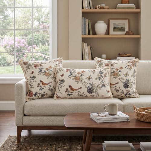 ISAENNE Designer Linen Throw Pillow Cover,Set of 2,20"x12"-Cornucopia A - Image 7