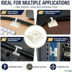 Kable Kontrol Zip Tie Mounts, 3/4” Natural White, 13000 Pcs Adhesive Backed - Image 7