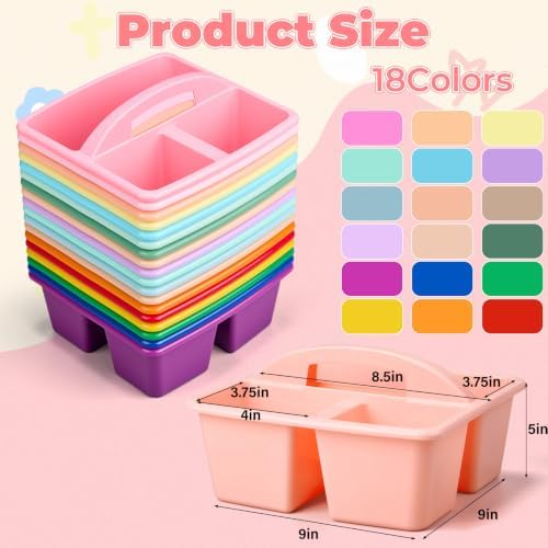 Kathfly 18 Pack Classroom Caddy Organizer with Handle Bulk, Mixed Color 2 - Image 4
