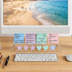Monitor Memo Board Holder 14"x5", 2pcs Office Organization Memo Holders for Computer Sticky Note Holder, Space-Saving Under Monitor, Movable & Reusable, Screen Saver for Office & Home Desktop Decor - Image 4