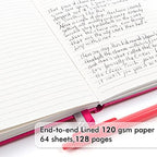 feela 12 Pack Notebooks Journals Bulk, Hardcover Notebook Classic Ruled Lined Journals with Pen Holder for Women Girls School Business Supplies, with 12 Black Pens, 120 GSM, 5.1”x8.3”, A5, Berry - Image 3