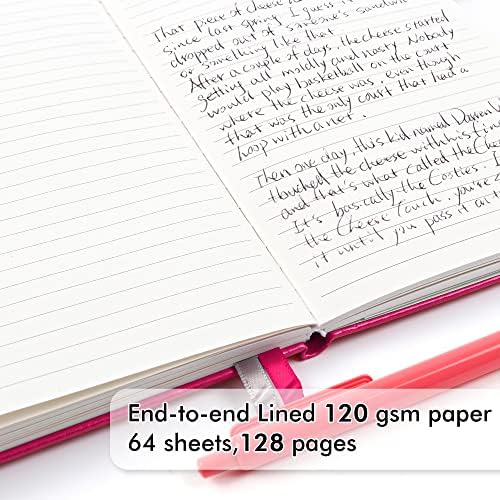 feela 5 Pack Notebooks Journals Bulk, Hardcover Notebook Classic Ruled Lined Journals with Pen Holder for Women Girls School Business Supplies, with 5 Black Pens, 120 GSM, 5.1”x8.3”, A5, Berry - Image 3