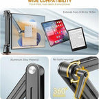 Portable Monitor Holder Mount Arm with Strong Magnetic 360° Rotating Base Bearing Over 5LBS Compatible with 12.9/14.6/15.6/17.3/18.5 inch iPad Pro/Mini/Air/Surface/Samsung - Image 3