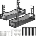 2Pack Under Desk Cable Management Tray, No Drill Mesh Desk Cable Tray by Unknown
