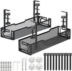 2Pack Under Desk Cable Management Tray, No Drill Mesh Desk Cable Tray by Unknown