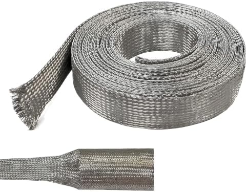 Electriduct 1/8" Tinned Copper Metal Braided Sleeving (Ø 0.08") - 100 Feet by Electriduct