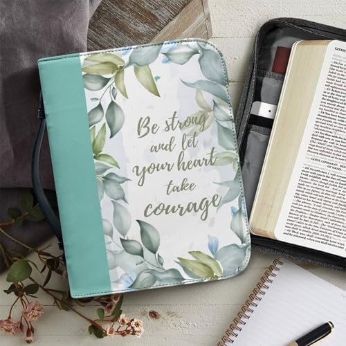 Sunflowers Poetic Scriptures Bible Cover for Women Soft PU Leather Verse Print Bible Carrying Case Large Capacity Book Organizer with Top Handle Gifts for Christians - Image 6