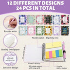 Sprial Notebooks with Pens Bulk 48 Pack, 5.5 x 4.7 Inch, Floral - Image 4