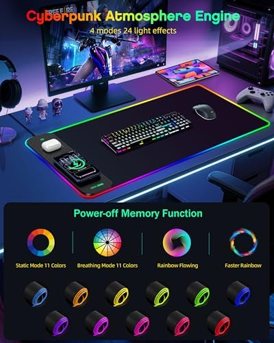 Magnetic Wireless Charging Mouse Pad Gaming, 31.5"x15.8" Large Desk Mat - Image 2